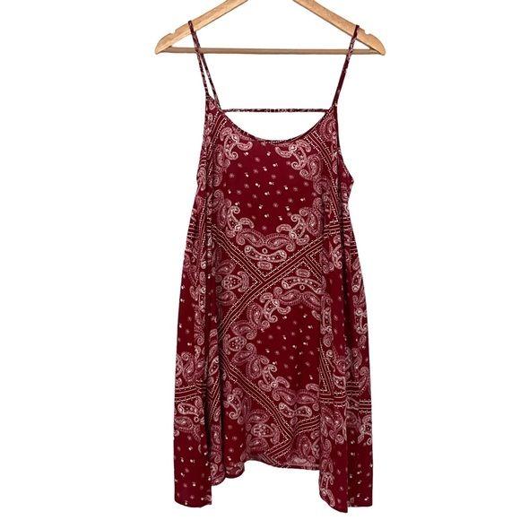 NWOT Free People Red Bandana Print Sun Dress Spaghetti Straps Women’s XS - Picture 1 of 6